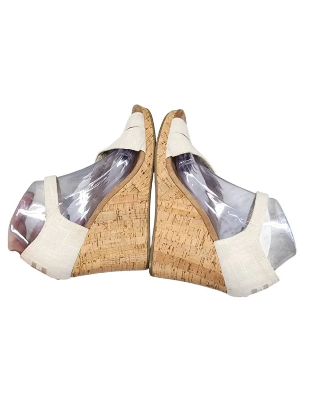 Toms Shoes Womens Size 10 Tan Wedge Heel Sandals
